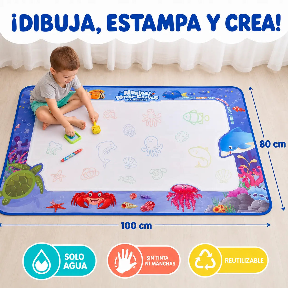 Kit Alfombra Mágica para Dibujar con Agua