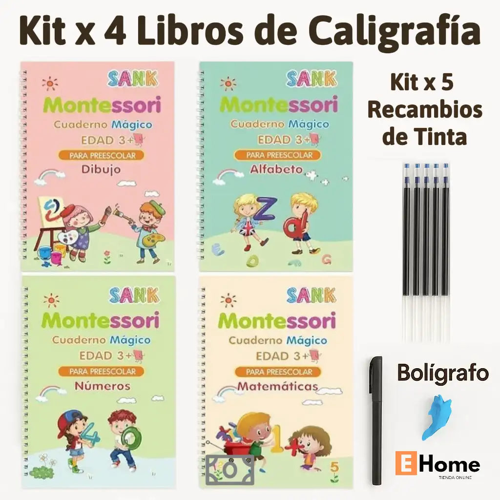 Kit x 4 Libros de Caligrafía Mágica