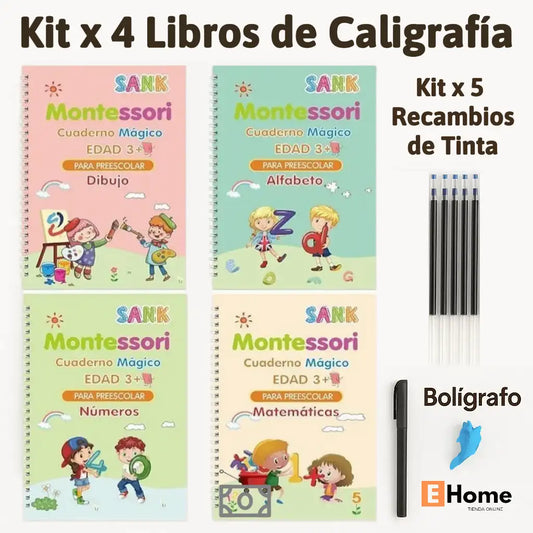 Kit x 4 Libros de Caligrafía Mágica